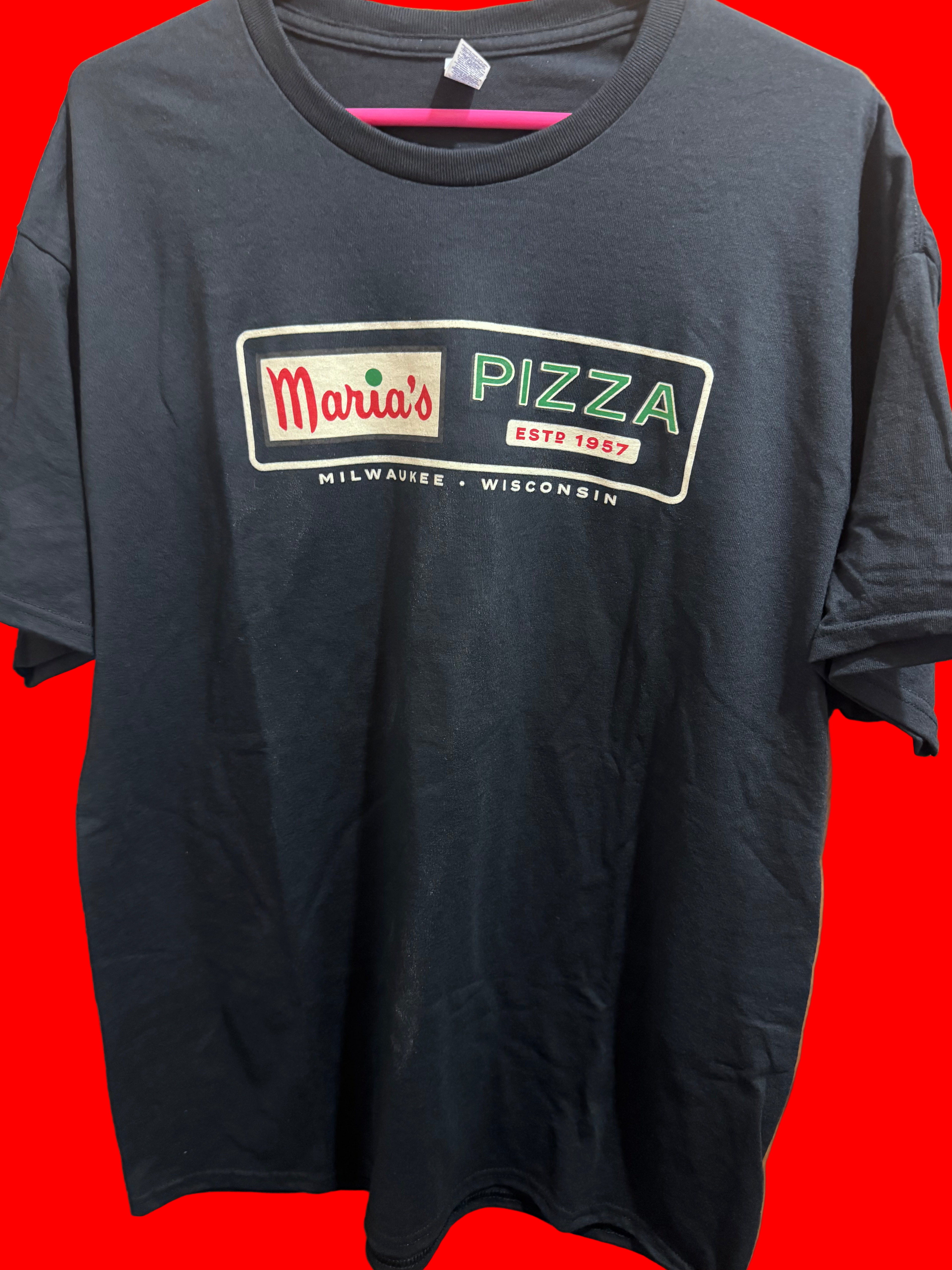 S-XL, I love Maria’s Pizza “Try It”, Black, T-shirt