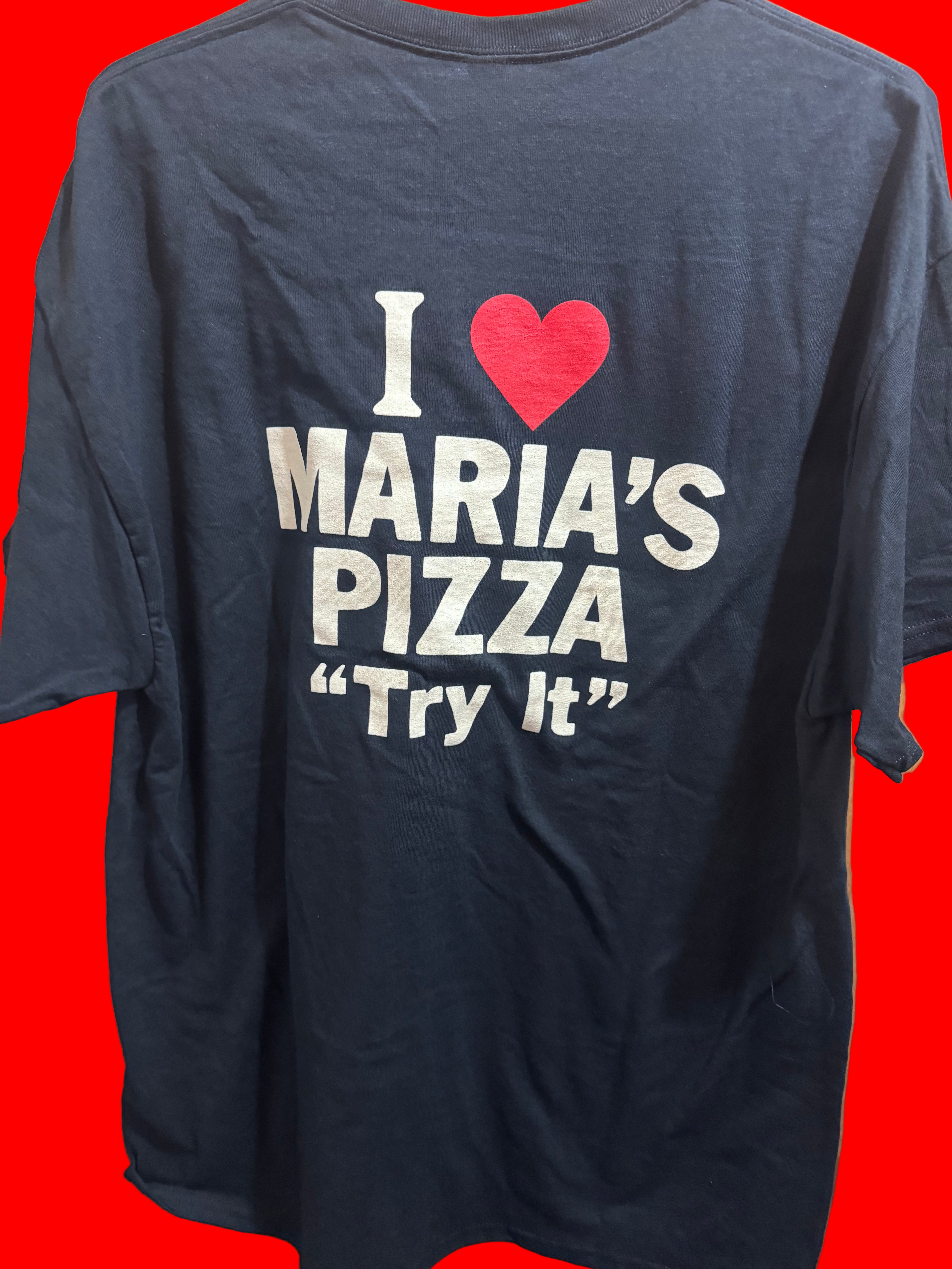 S-XL, I love Maria’s Pizza “Try It”, Black, T-shirt