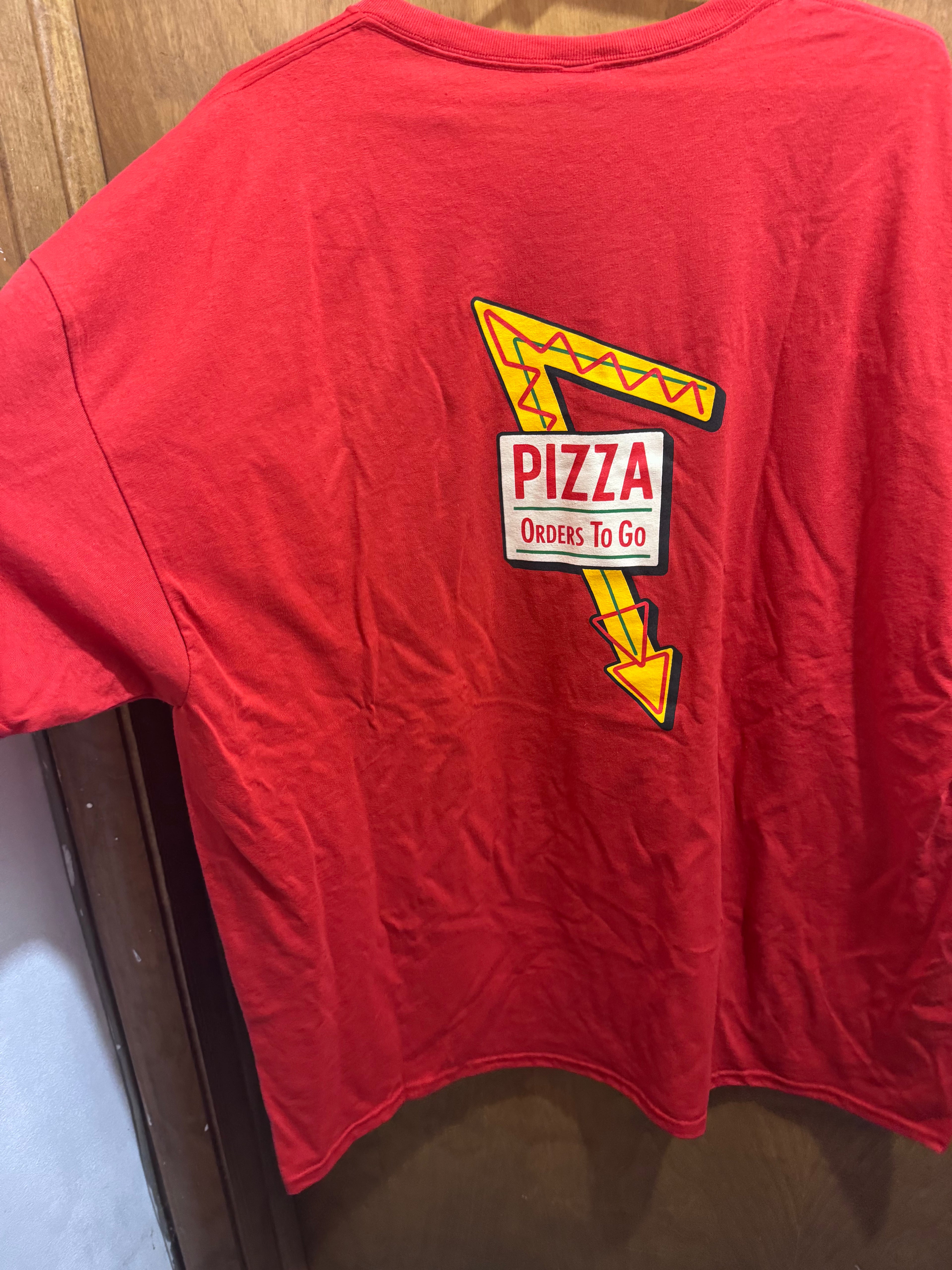 2XL+ Pizza Arrow Sign, Red, T-shirt