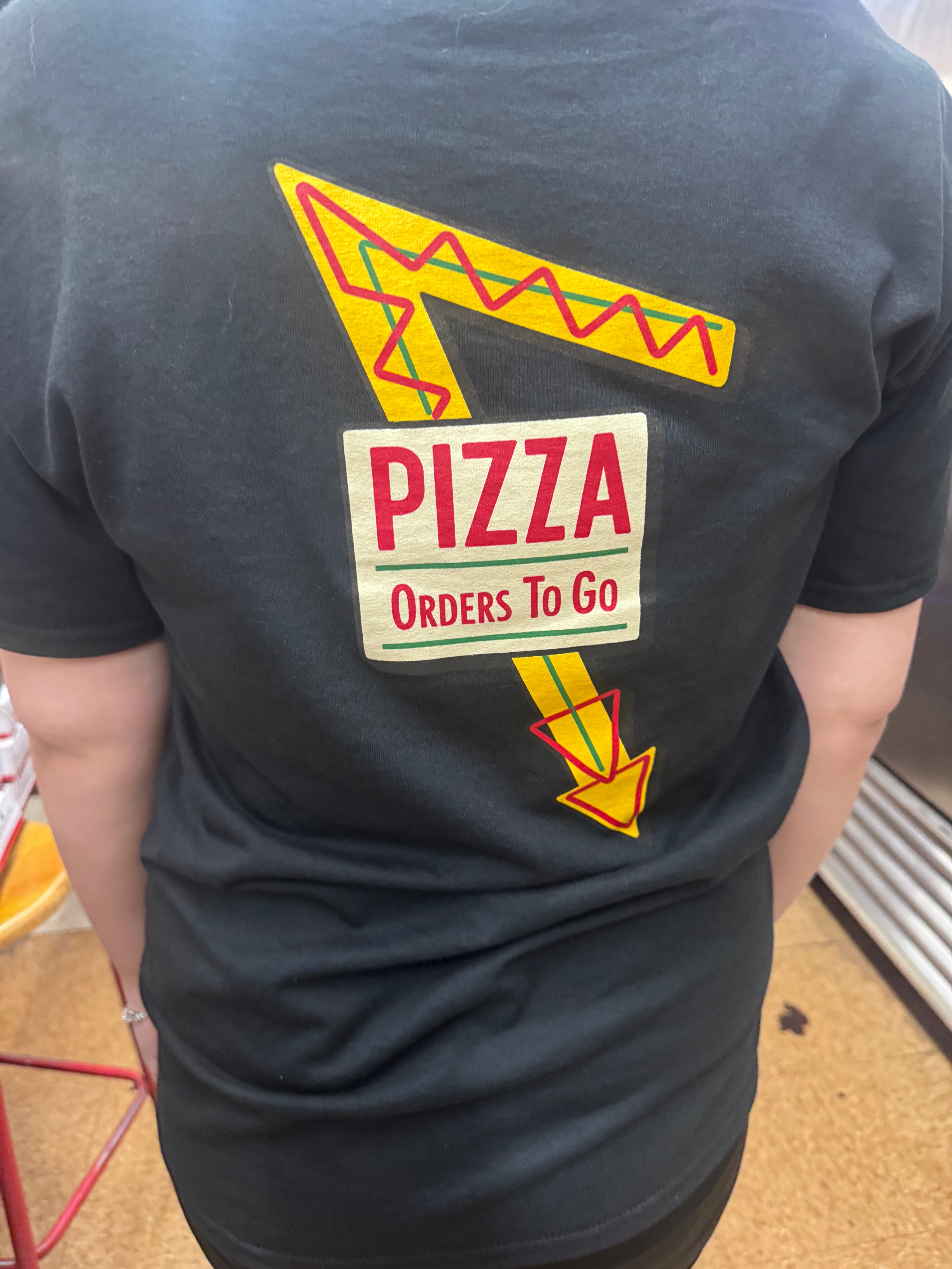 S-XL, Pizza Arrow Sign, black, T-Shirt