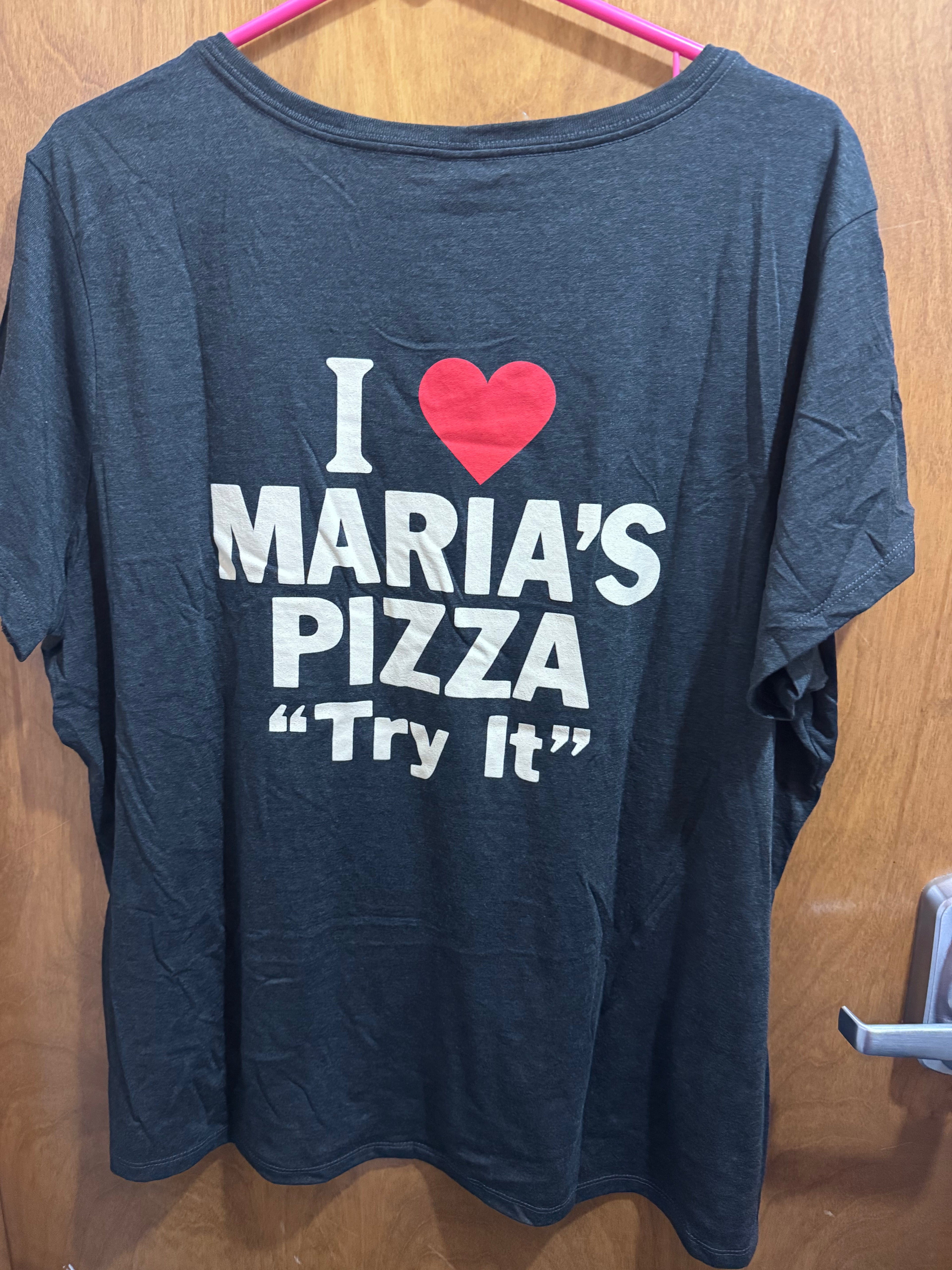 2xl+ I love Maria’s Pizza “Try It”, black, ladies Vneck