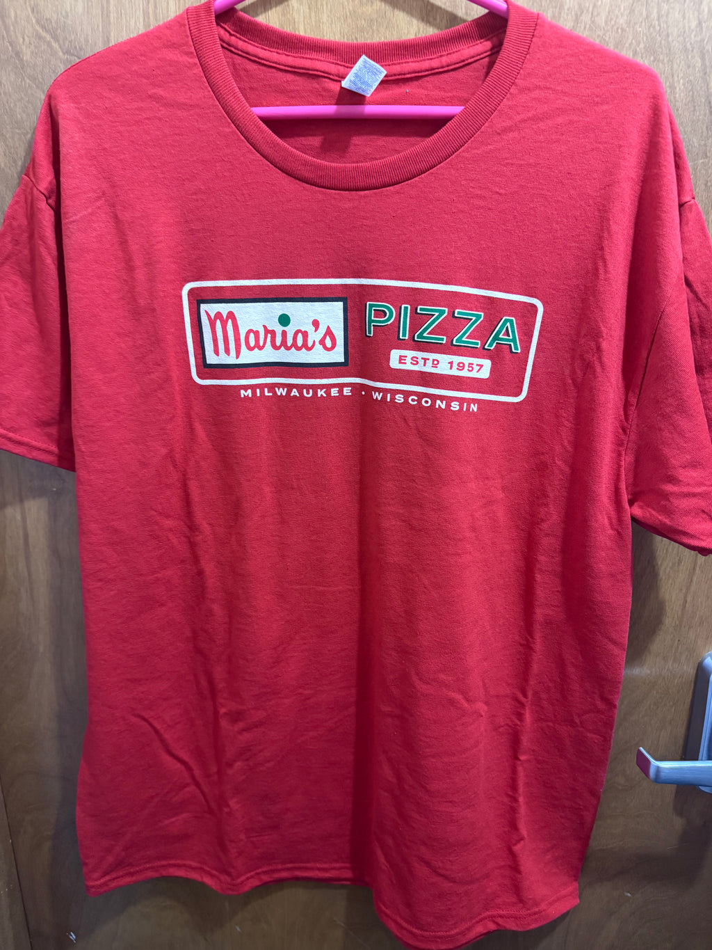 S-XL, Pizza Arrow Sign, Red, T-shirt