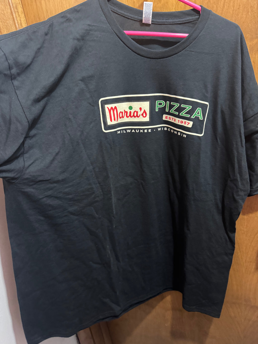 2xL+ ‘I love Maria’s Pizza “Try It”’, Black, T-shirt