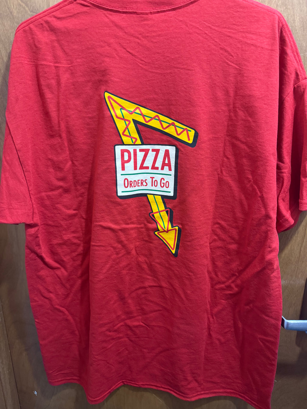 S-XL, Pizza Arrow Sign, Red, T-shirt