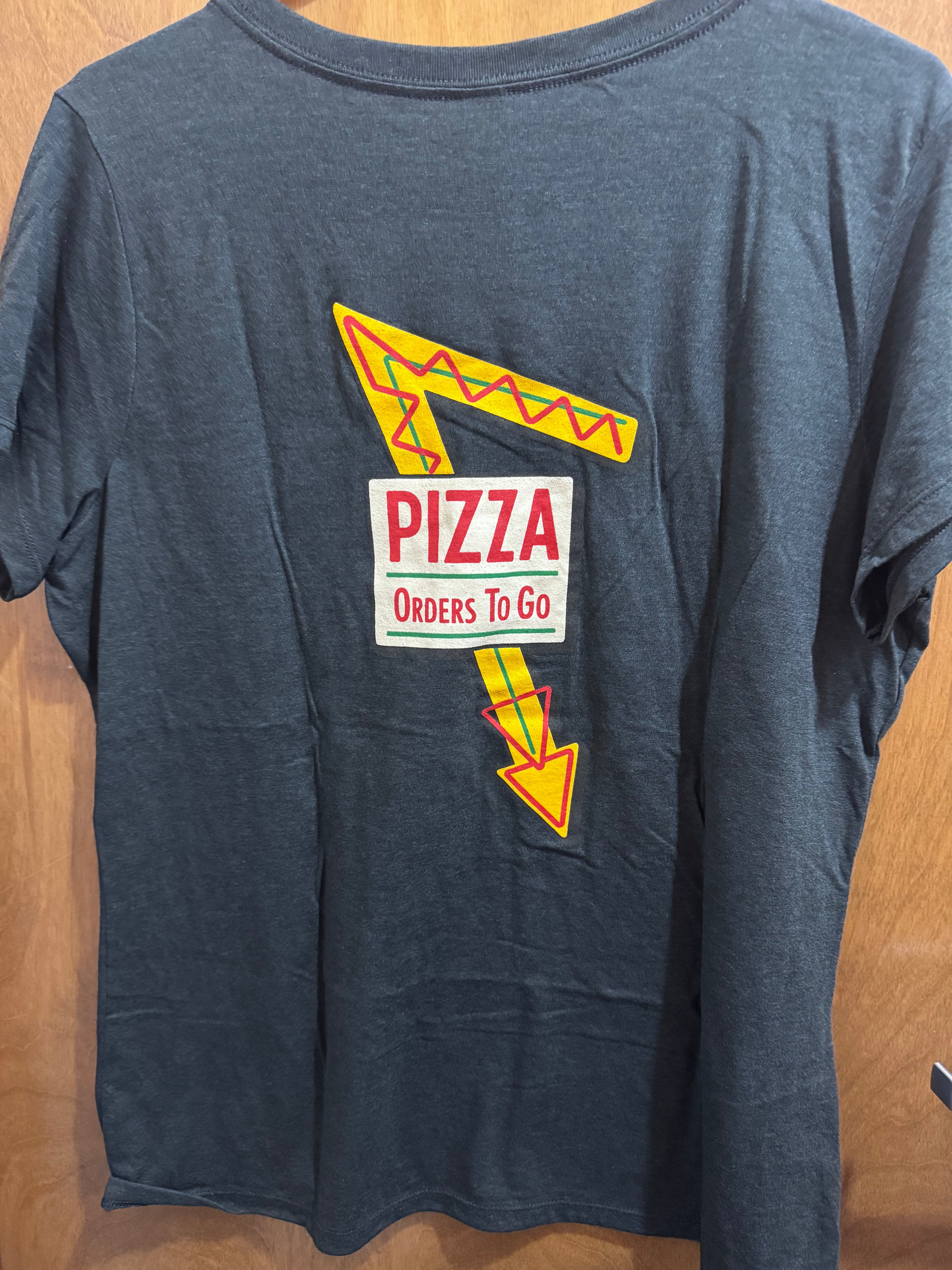S-Xl, Pizza Arrow Sign Black Ladies Vneck