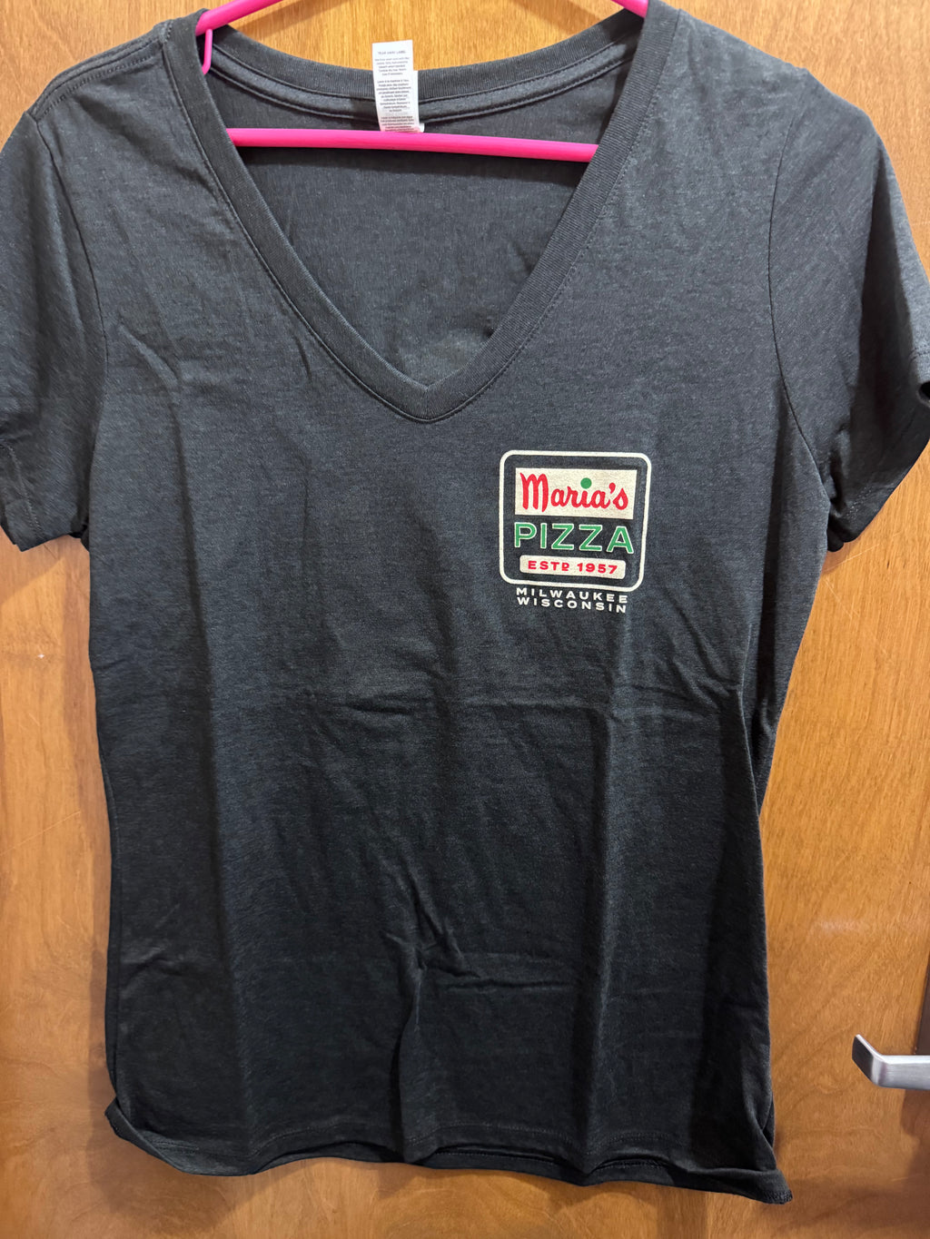 S-Xl, Pizza Arrow Sign Black Ladies Vneck
