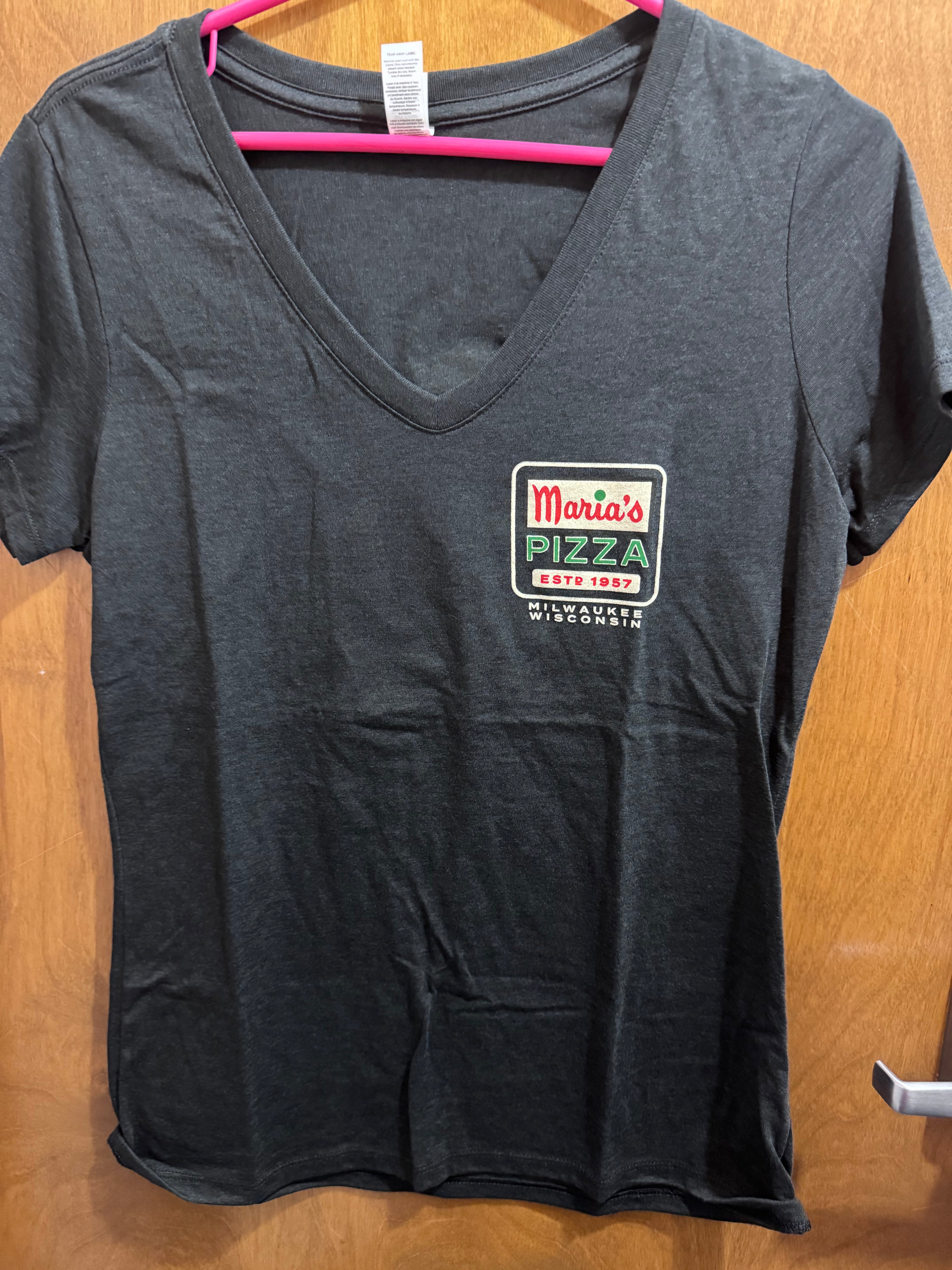 S-Xl, Pizza Arrow Sign Black Ladies Vneck