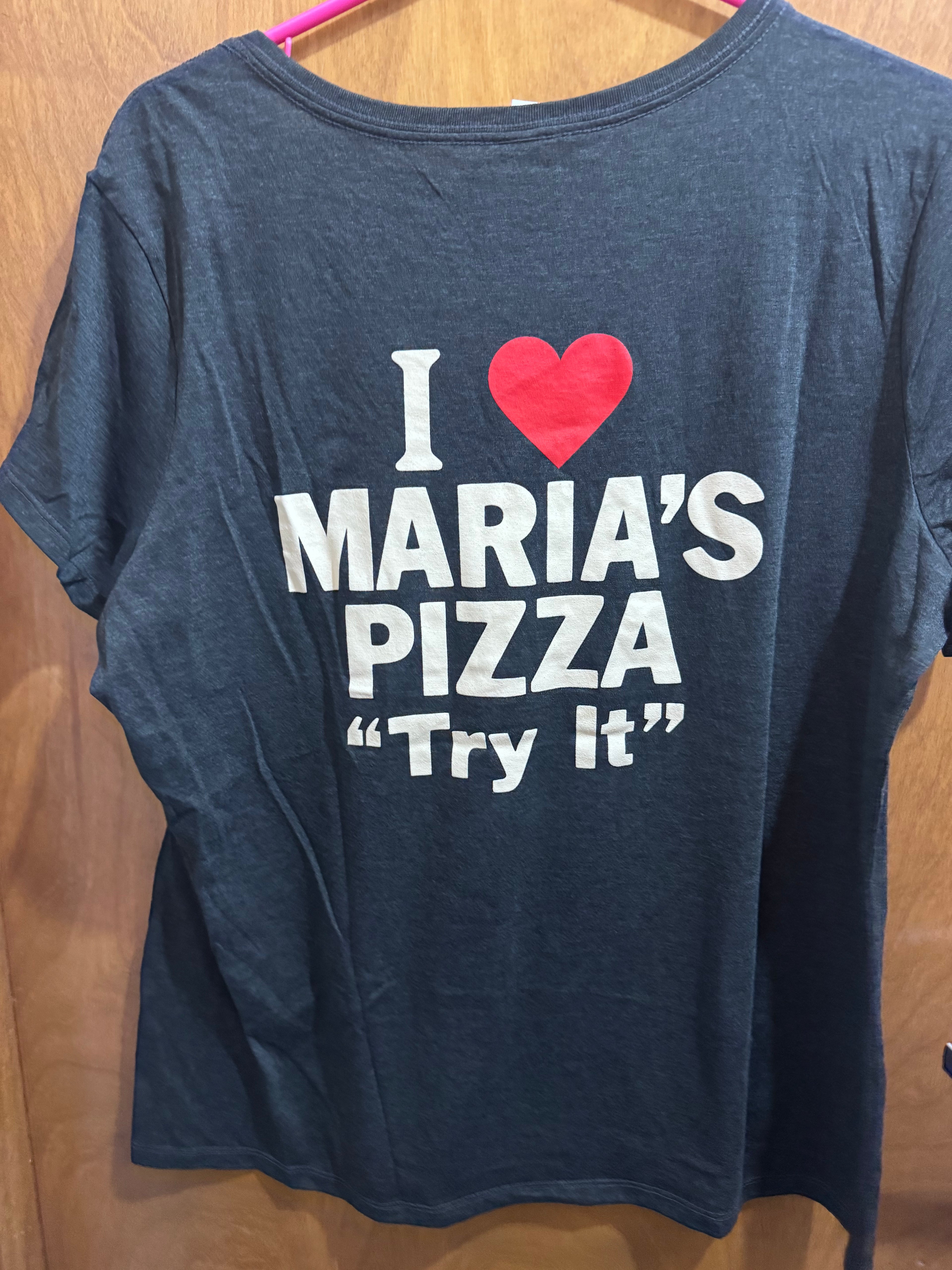 2xl+ I love Maria’s Pizza “Try It”, black, ladies Vneck
