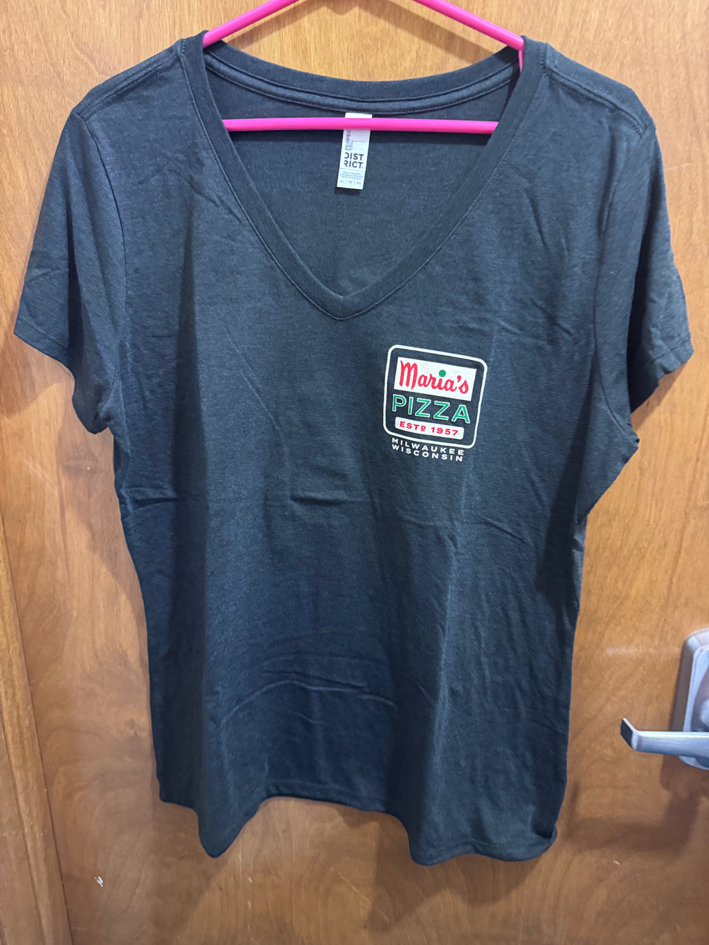S-Xl, Pizza Arrow Sign Black Ladies Vneck