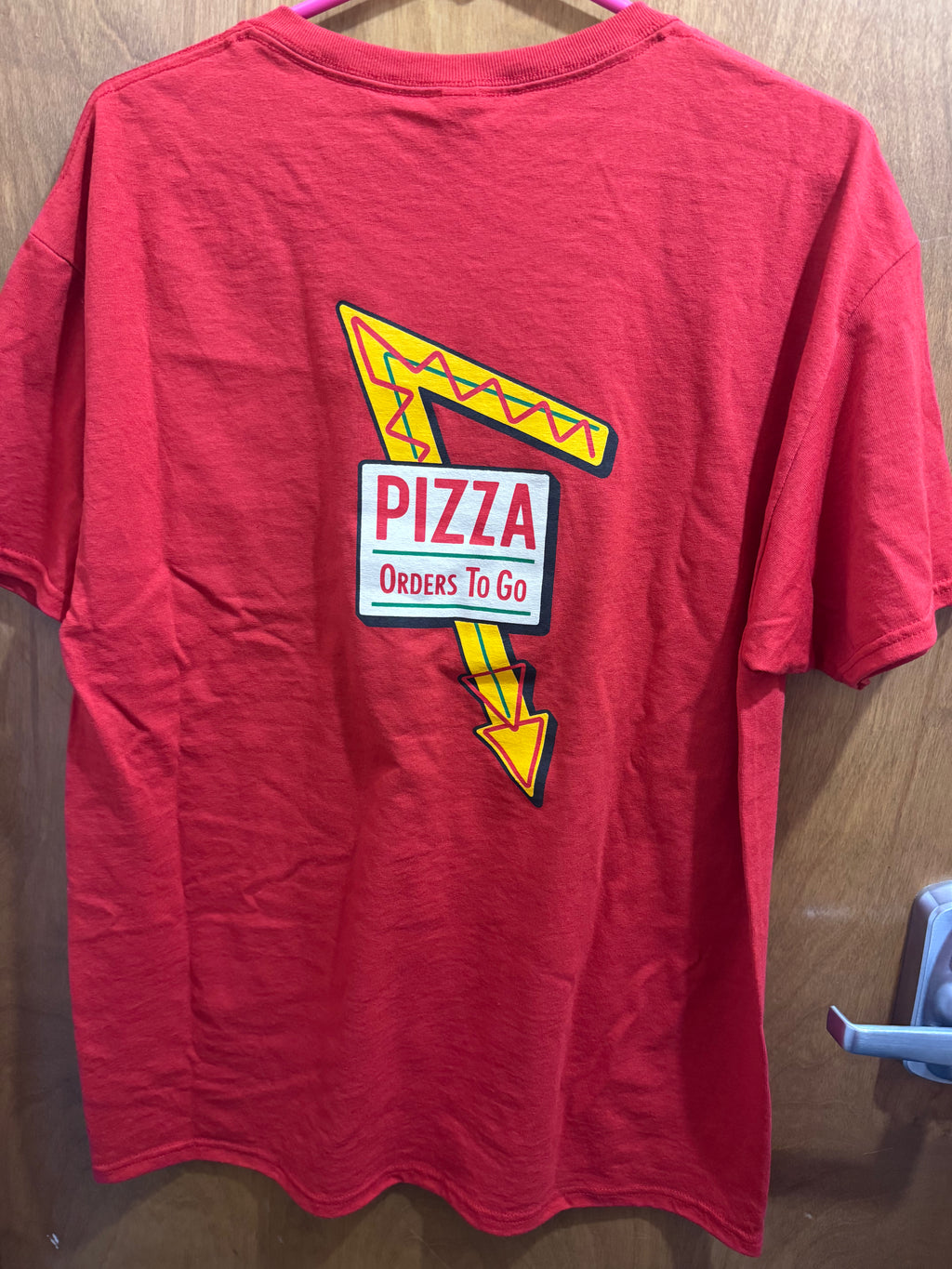 S-XL, Pizza Arrow Sign, Red, T-shirt