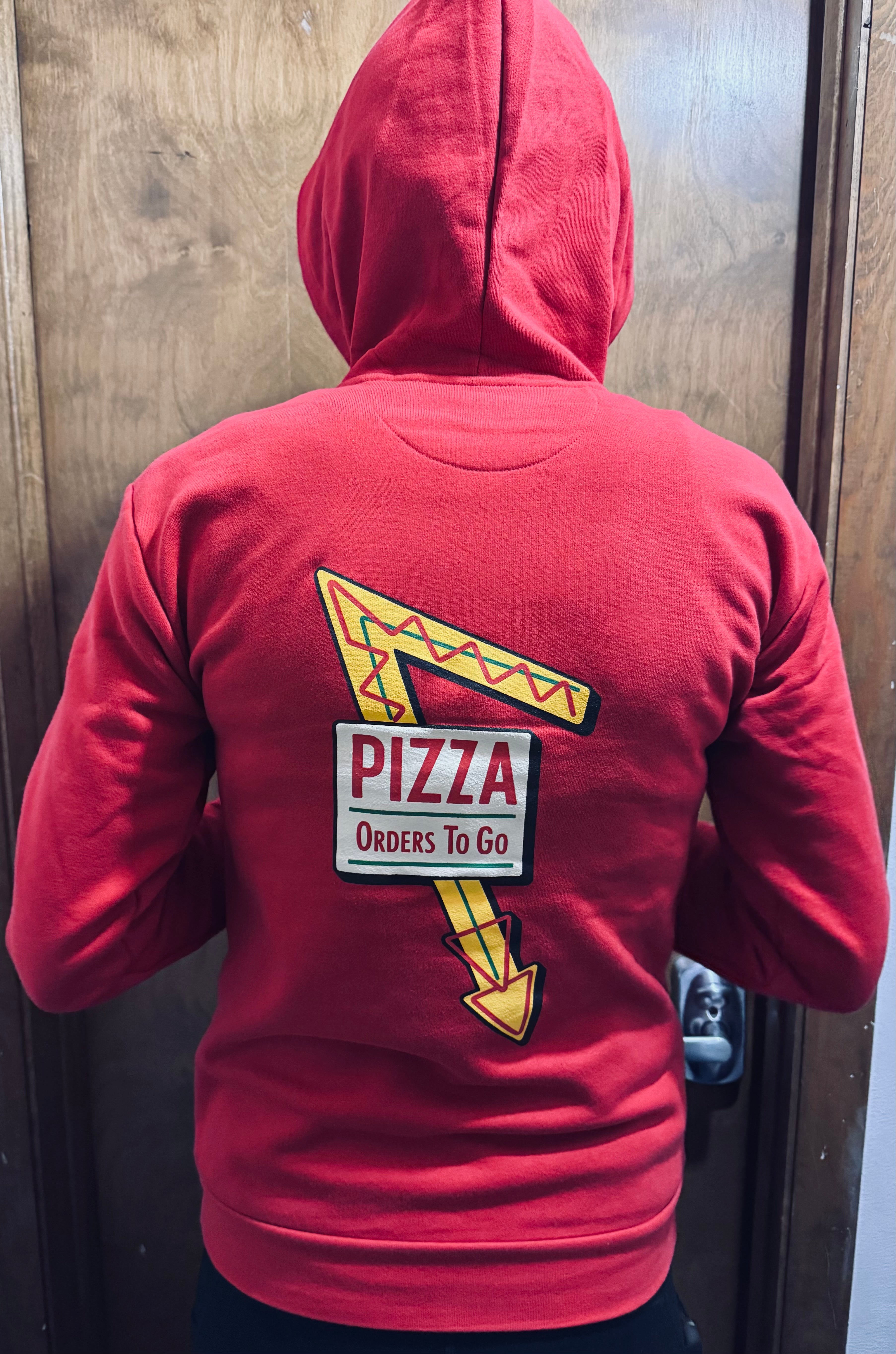 Pullover Hoodie, Red, S-XL