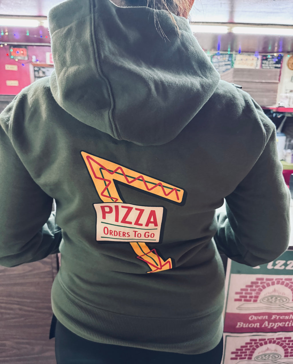 Fleece Full-Zip Hoodie-Olive Green S-XL