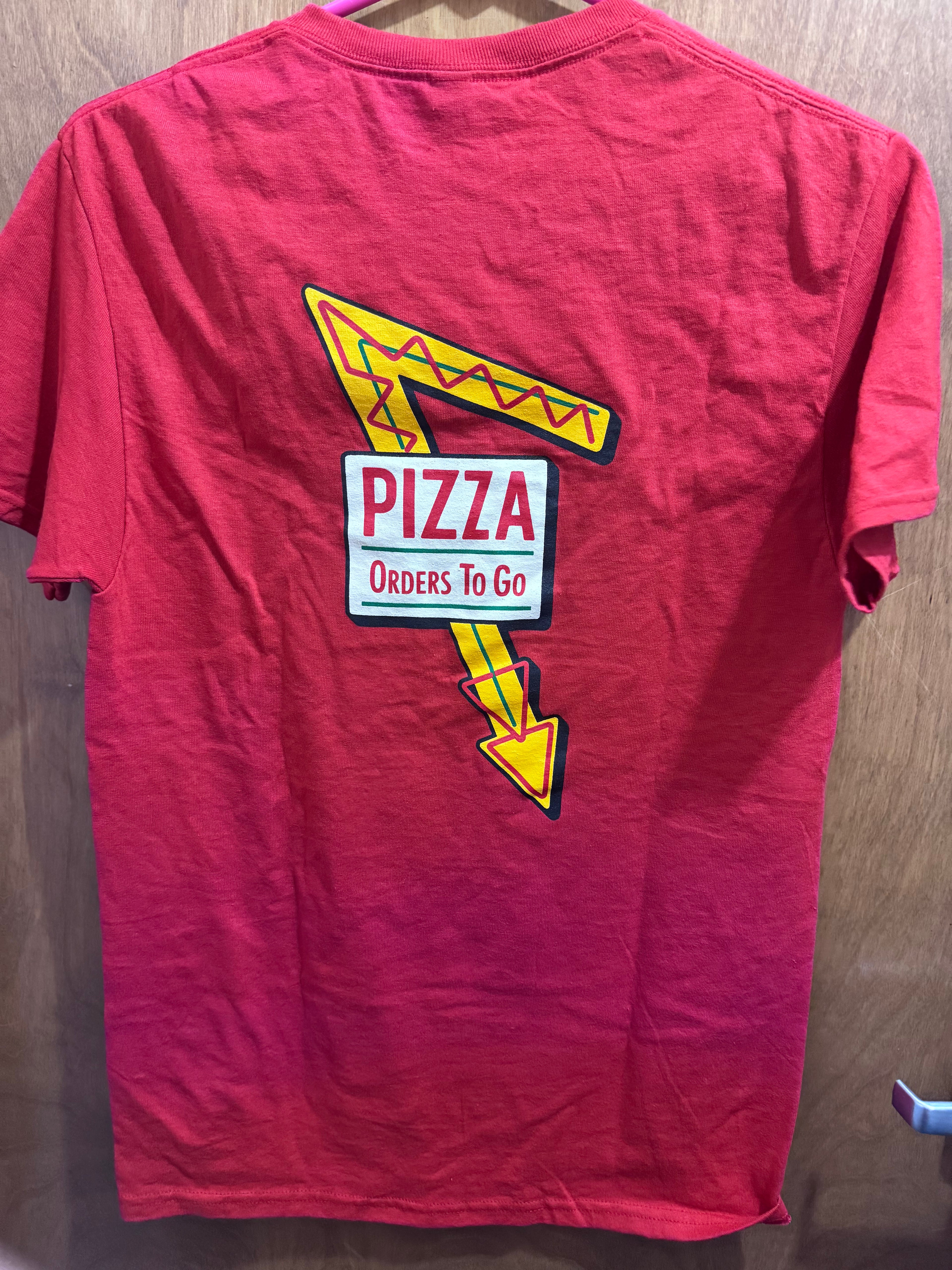 S-XL, Pizza Arrow Sign, Red, T-shirt